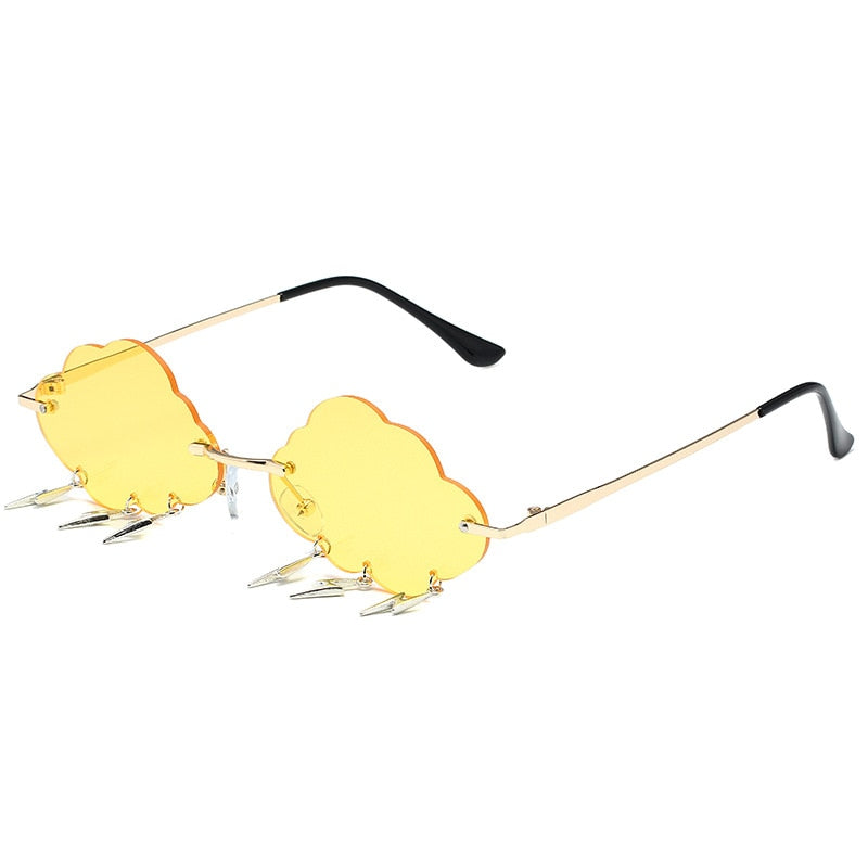 Cloud & Lightening Bolt Festival Sunglasses - Floral Fawna