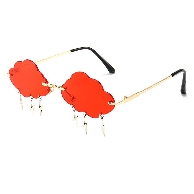 Cloud & Lightening Bolt Festival Sunglasses - Floral Fawna