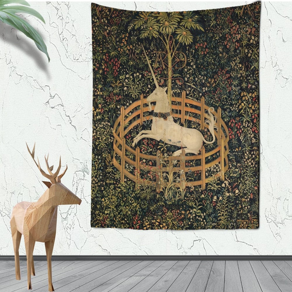 Mythical Unicorn Tapestry - Floral Fawna