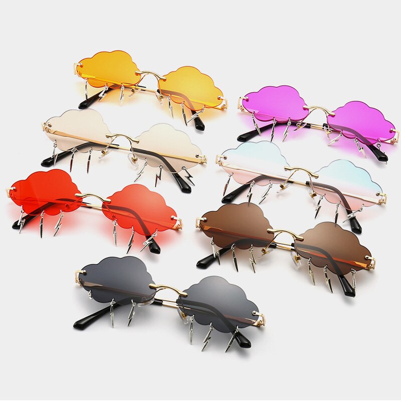 Cloud & Lightening Bolt Festival Sunglasses - Floral Fawna