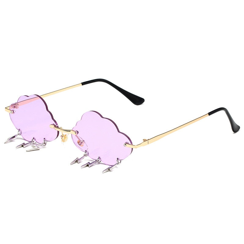 Cloud & Lightening Bolt Festival Sunglasses - Floral Fawna