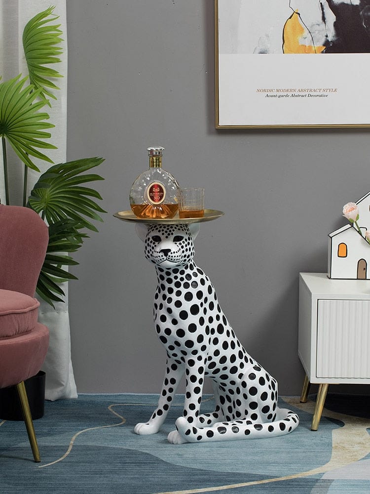 Large Leopard Drink Stand - Floral Fawna