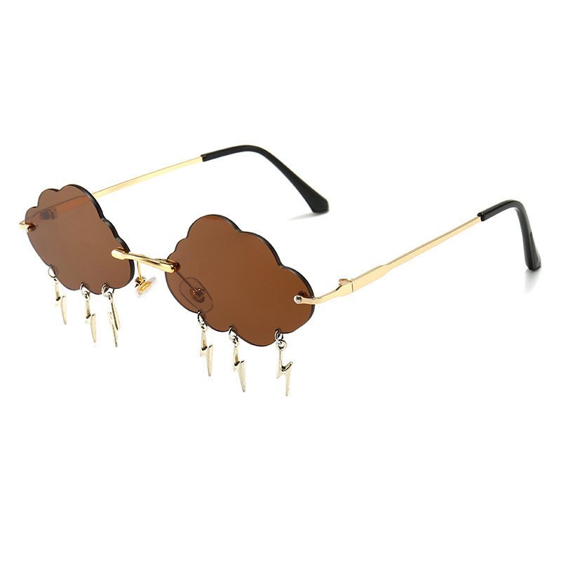 Cloud & Lightening Bolt Festival Sunglasses - Floral Fawna