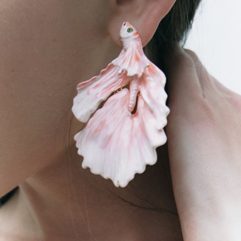 Betta Fish Earrings - Floral Fawna