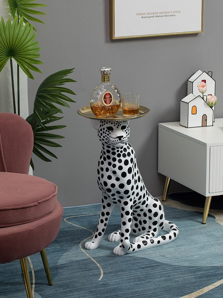 Large Leopard Drink Stand - Floral Fawna