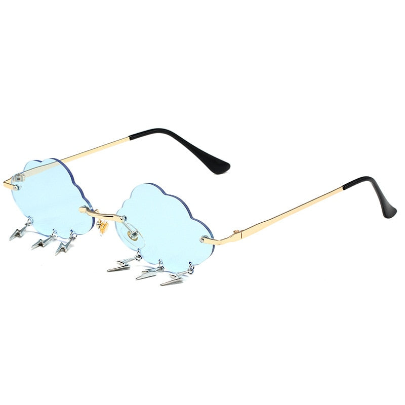 Cloud & Lightening Bolt Festival Sunglasses - Floral Fawna