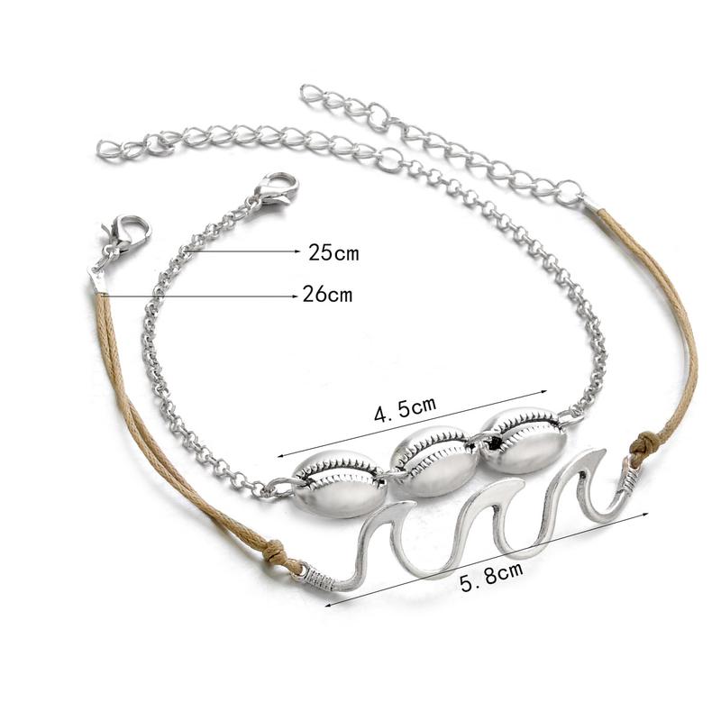 Boho Beach Wave & Shell Anklets - Floral Fawna