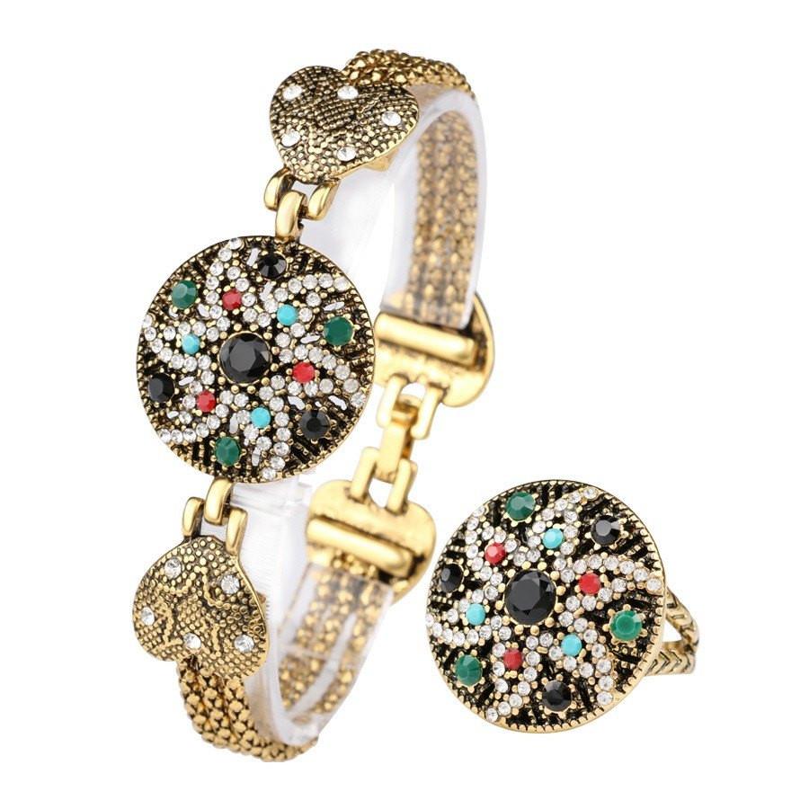 Colorful Star Design Bracelet And Ring Set - Floral Fawna