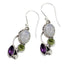 Colorful Crystals Moonstone Earrings - Floral Fawna