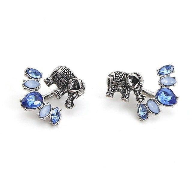 Elephant & Blue Sea Crystals Earrings - Floral Fawna