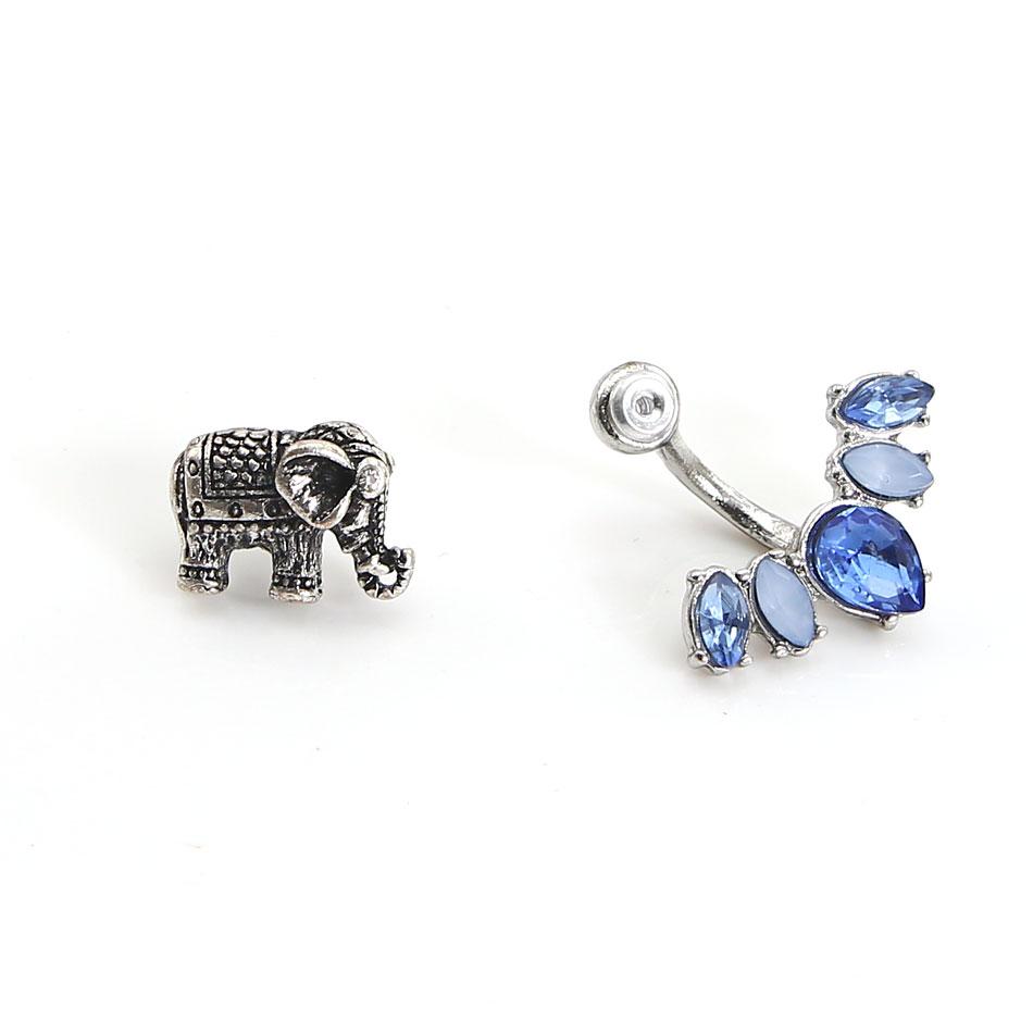 Elephant & Blue Sea Crystals Earrings - Floral Fawna
