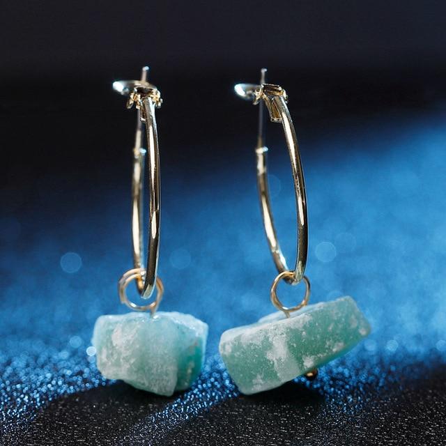 Natural Stone Quartz Earrings - Floral Fawna