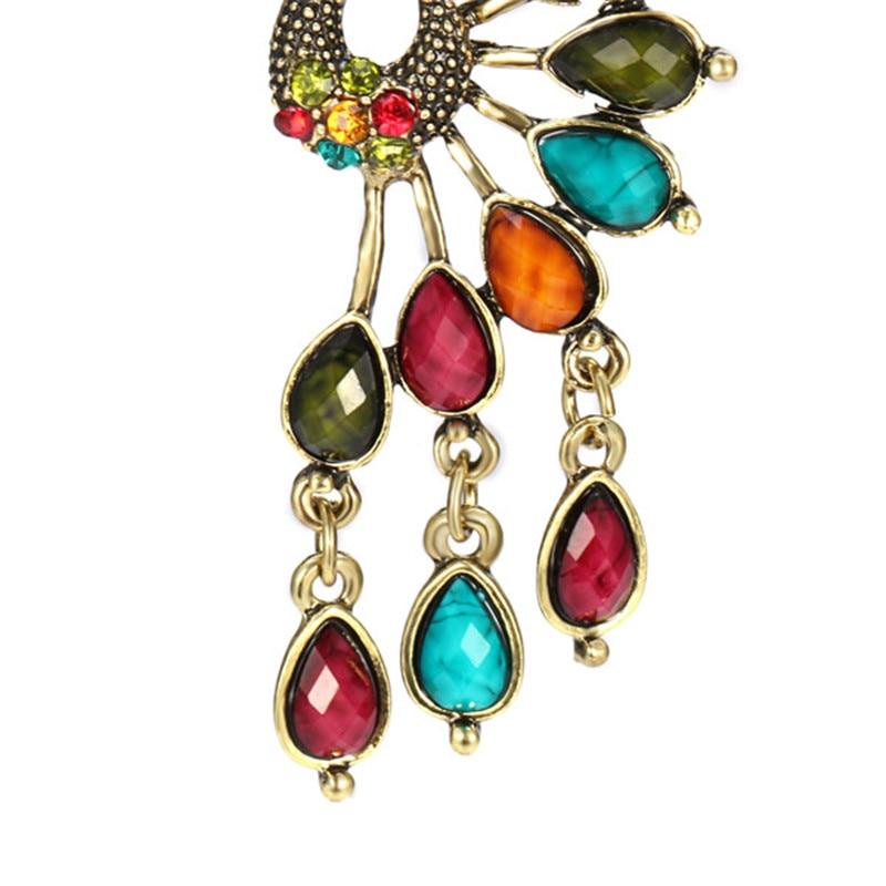 Peacock Crystal Earrings - Floral Fawna