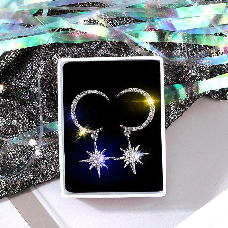 Sassy Moon & Star Stud Earrings - Floral Fawna