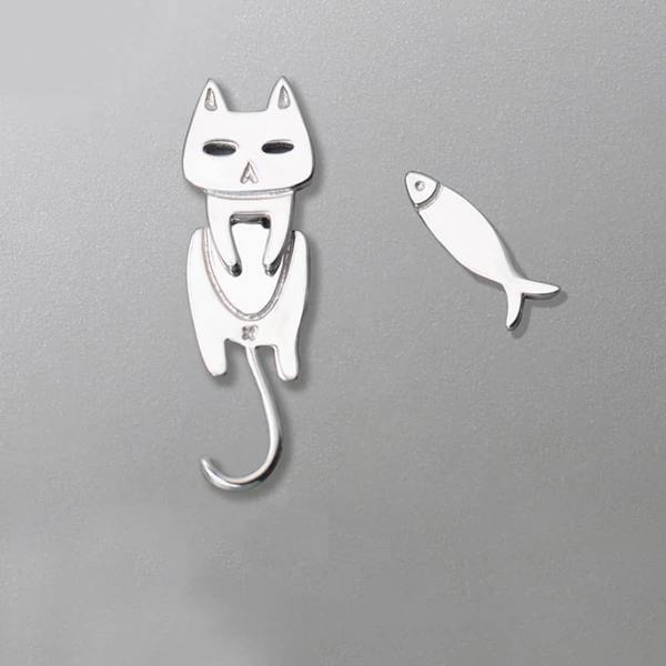 The Cute Cat & Fish Earrings - Floral Fawna