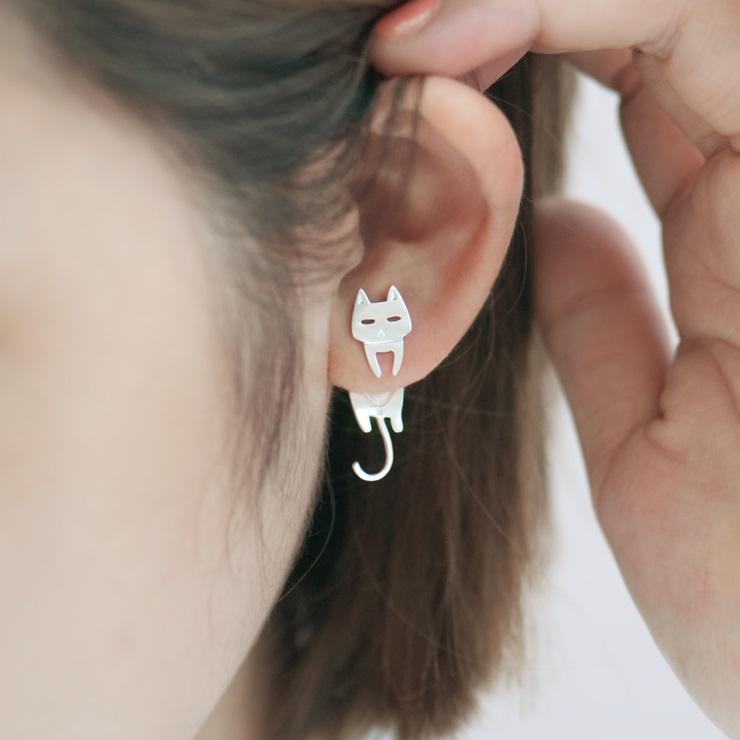 The Cute Cat & Fish Earrings - Floral Fawna