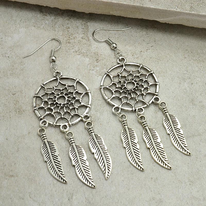 Vintage Dream Catcher Earrings - Floral Fawna