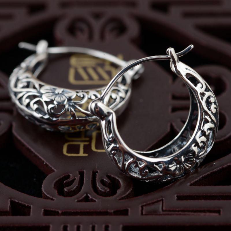 Vintage Flower Sterling Silver Earrings - Floral Fawna