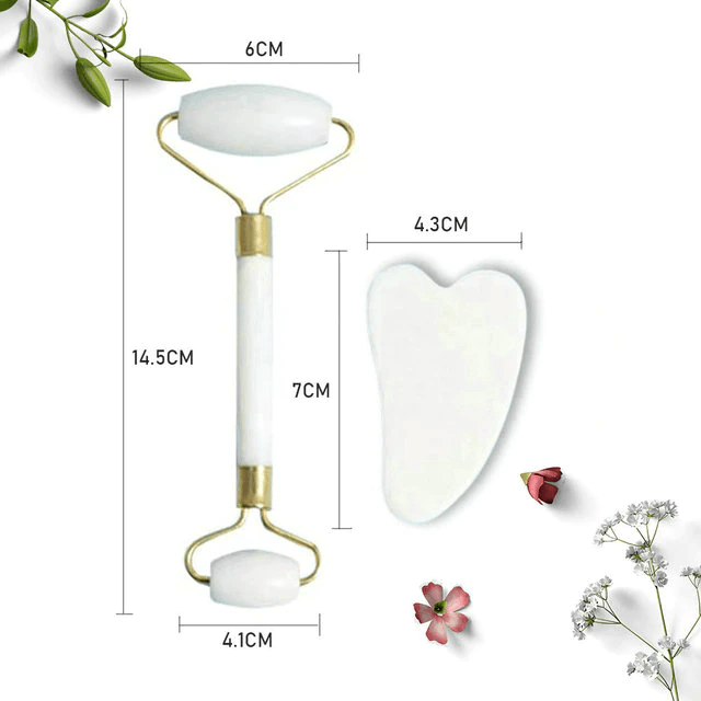 Jade Roller & Gua Sha Scraper - Floral Fawna
