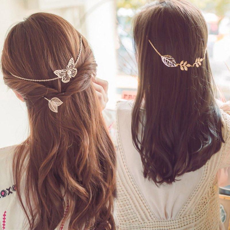 Butterfly & Leaves Hair Jewelry - Floral Fawna