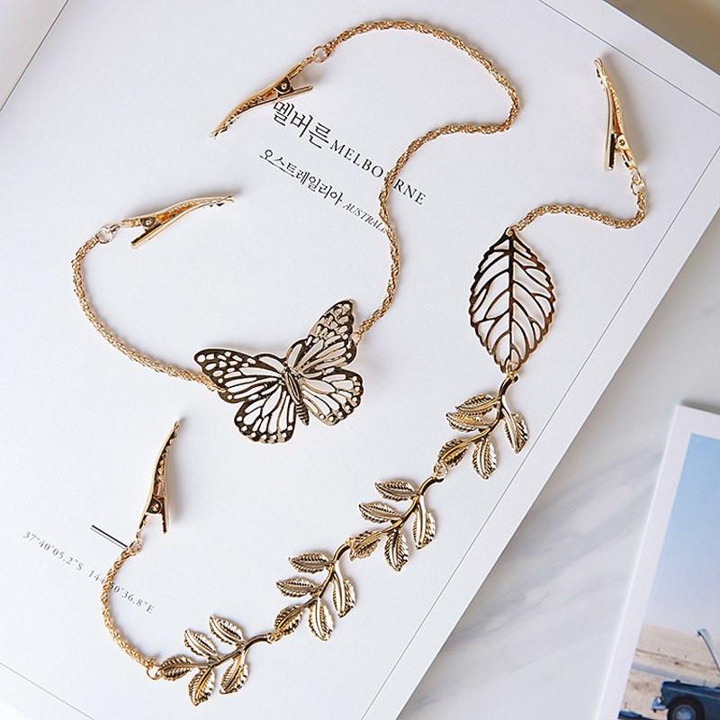 Butterfly & Leaves Hair Jewelry - Floral Fawna