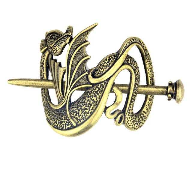 Norse Dragon Hair Barrette - Floral Fawna