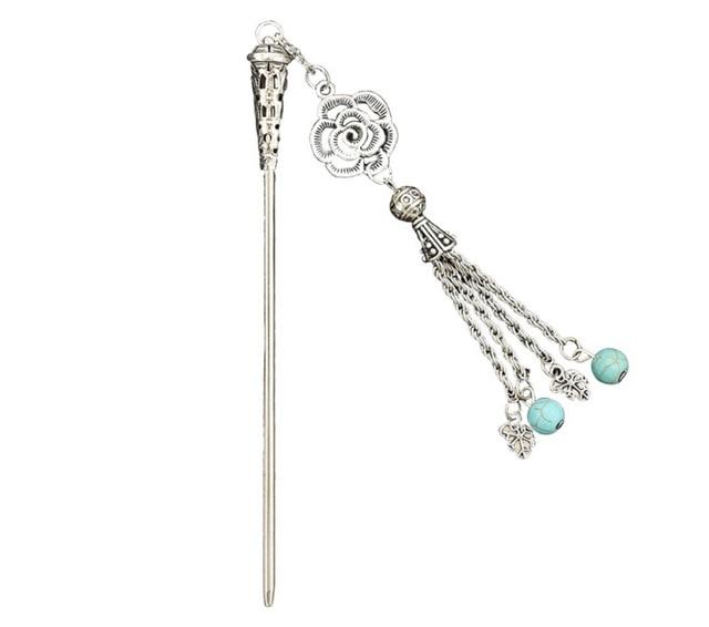 Vintage Style Ethnic Hair Stick - Floral Fawna