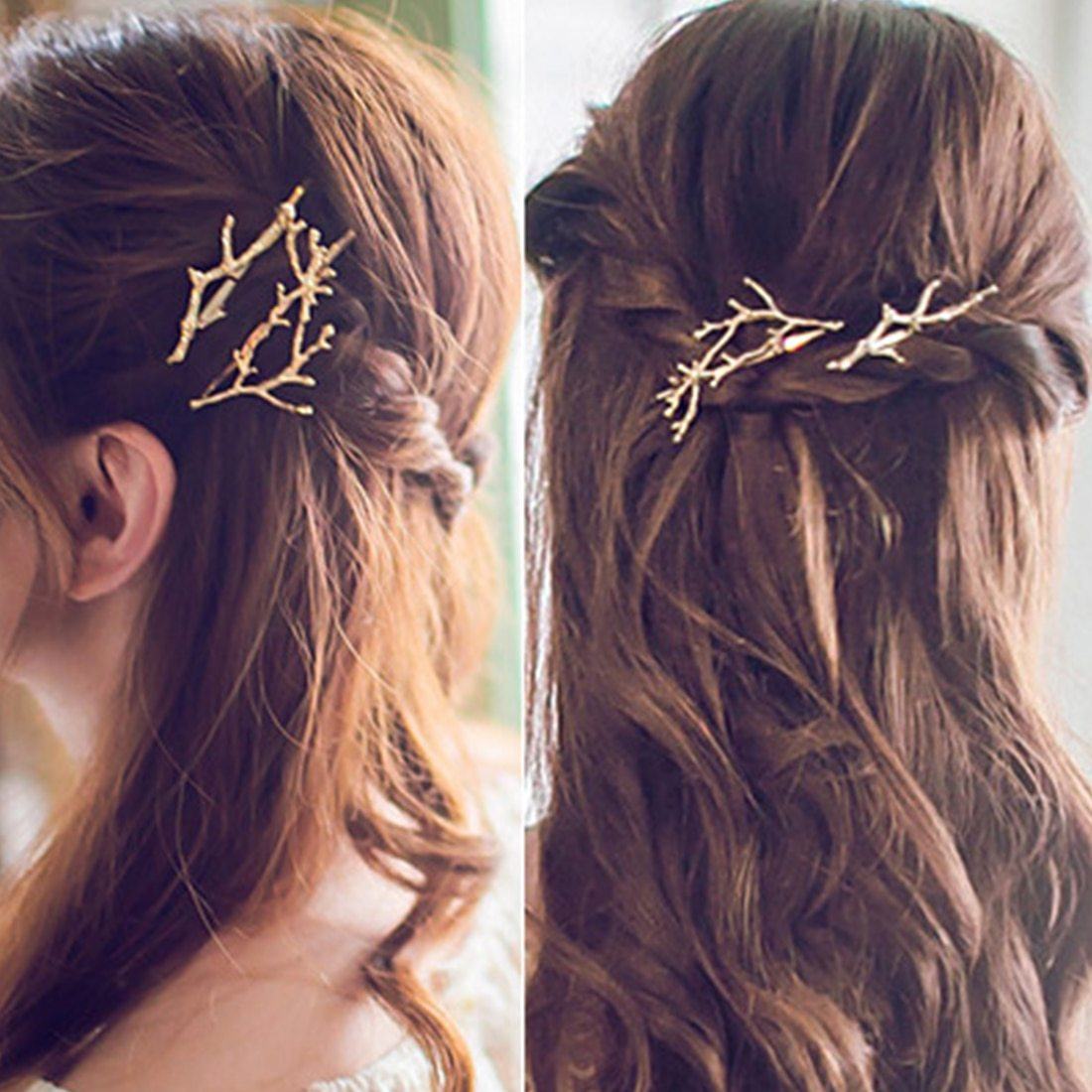 Vintage Style Tree Branch Hairpin - Floral Fawna