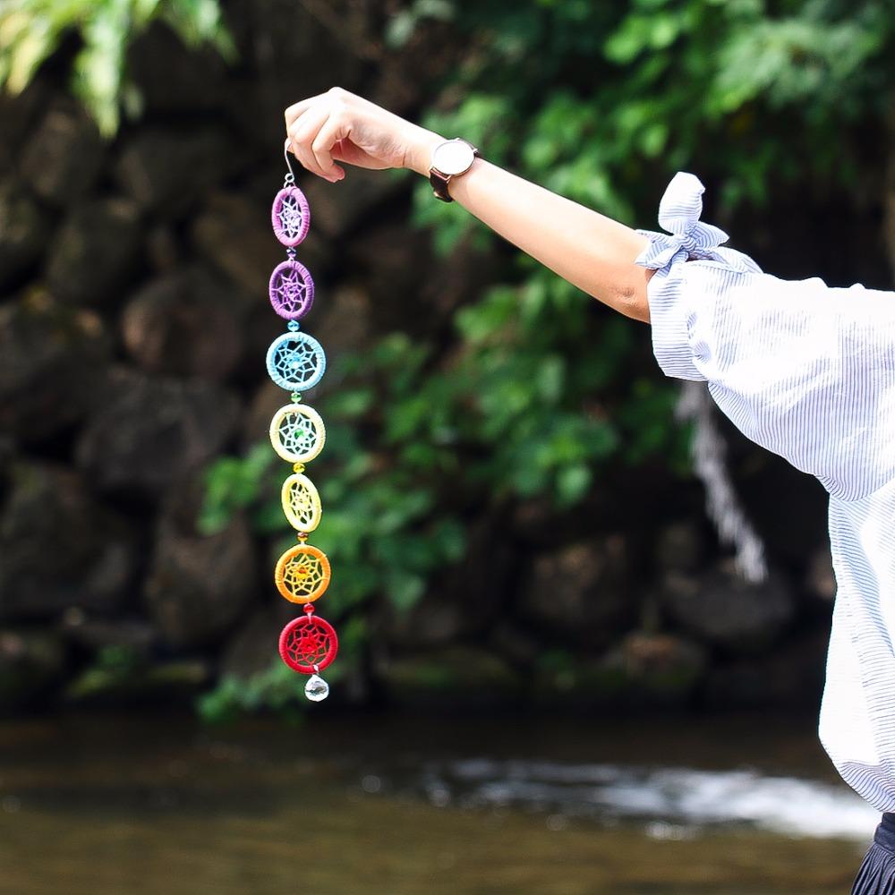 7 Chakra Dream Catcher Hanging Decoration - Floral Fawna