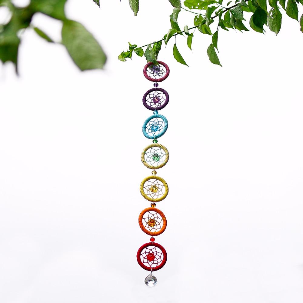 7 Chakra Dream Catcher Hanging Decoration - Floral Fawna