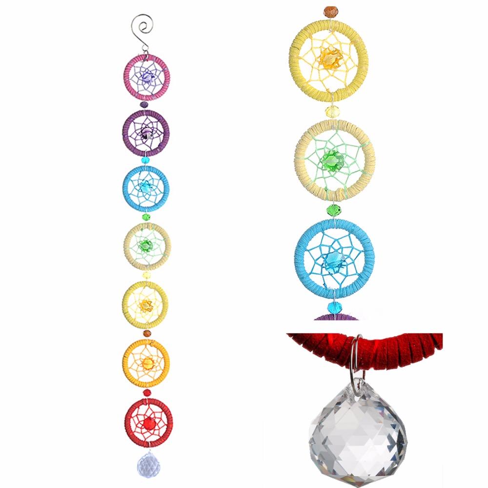 7 Chakra Dream Catcher Hanging Decoration - Floral Fawna