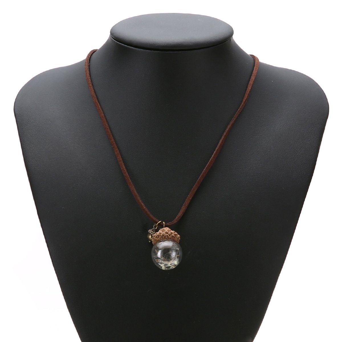Acorn & Dandelions Glass Necklace - Floral Fawna