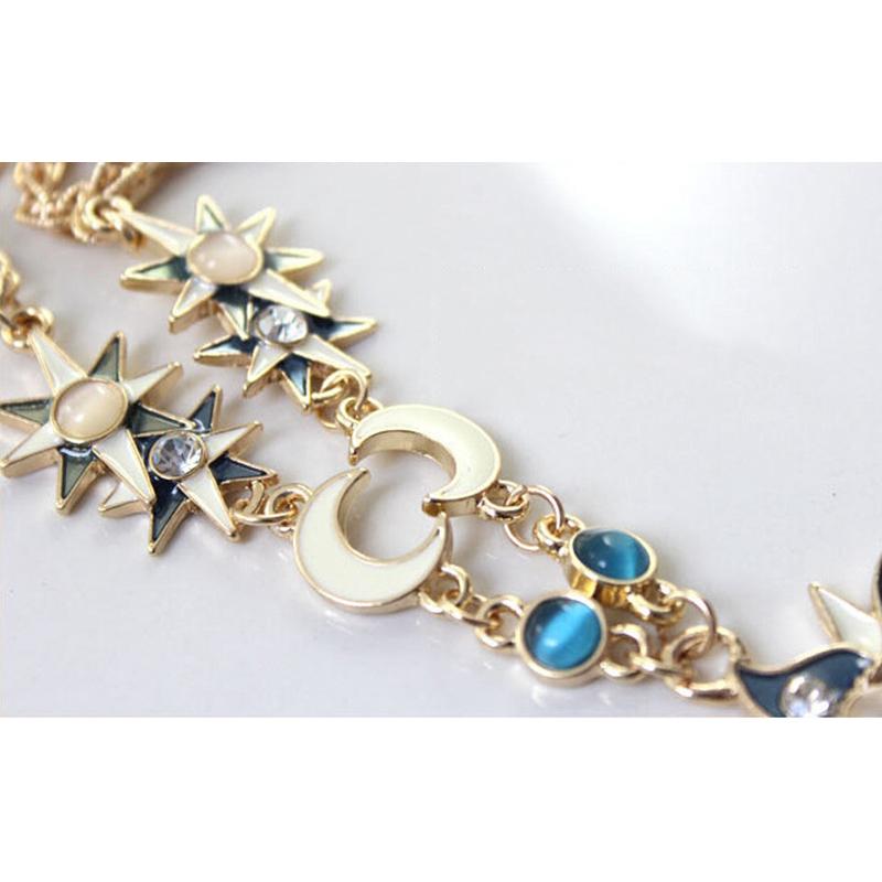 Celestial Sun & Moon Crystal Necklace - Floral Fawna