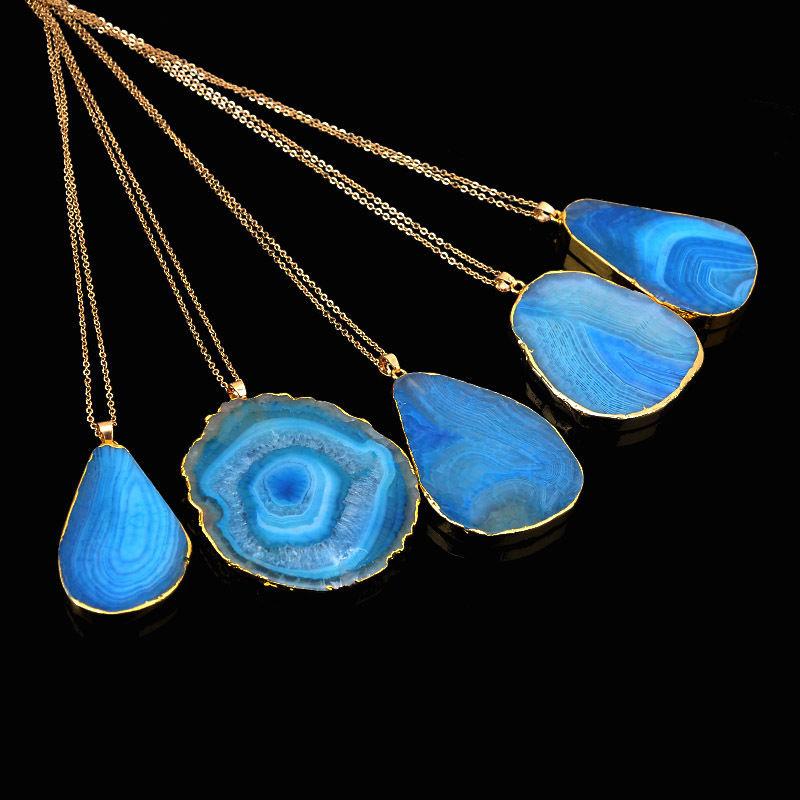 Colorful Irregular Shaped Agate Necklace - Floral Fawna