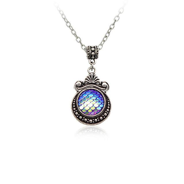 Colorful Mermaid Scale Necklace - Floral Fawna