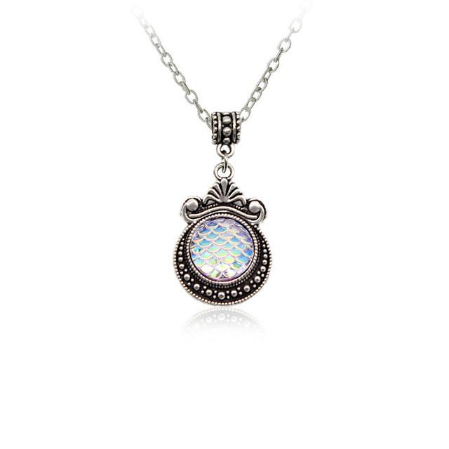 Colorful Mermaid Scale Necklace - Floral Fawna