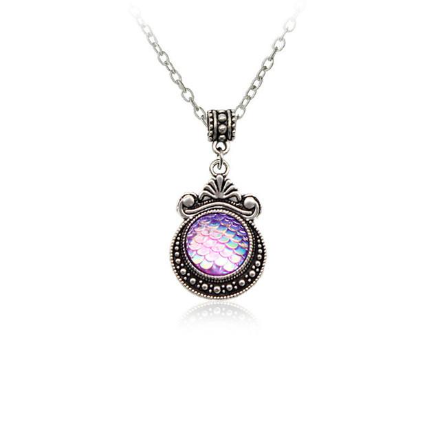 Colorful Mermaid Scale Necklace - Floral Fawna