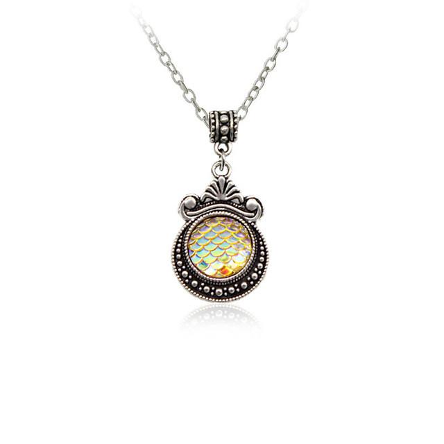 Colorful Mermaid Scale Necklace - Floral Fawna