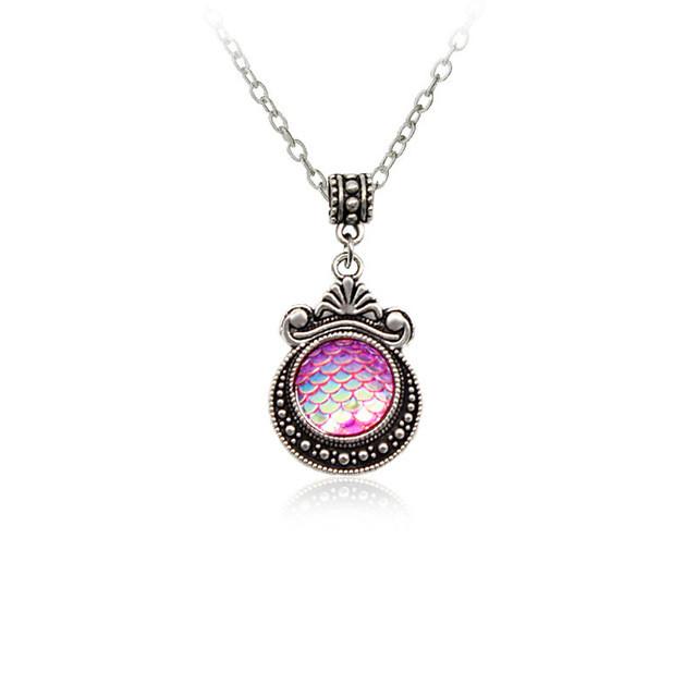Colorful Mermaid Scale Necklace - Floral Fawna
