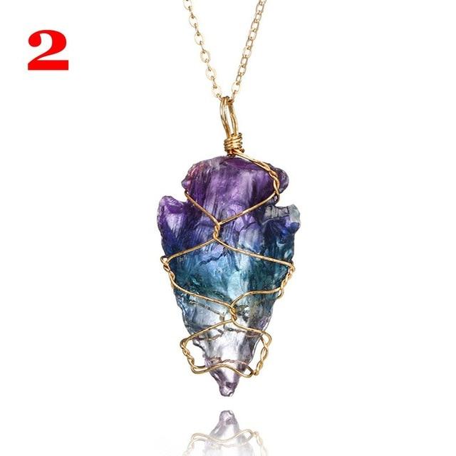 Colorful Rainbow Stone Necklace - Floral Fawna