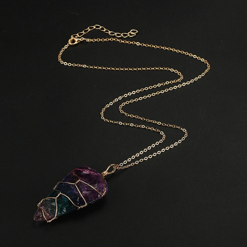 Colorful Rainbow Stone Necklace - Floral Fawna
