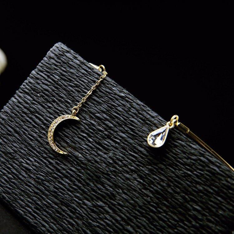 Enchanted Moon & Crystal Drop Necklace - Floral Fawna