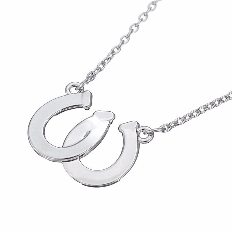 Double Horseshoe & Rhinestones Necklace - Floral Fawna