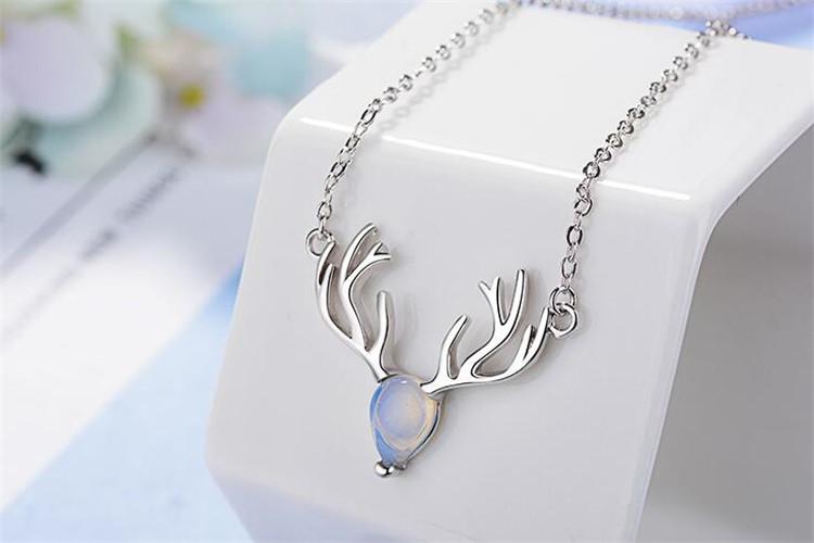 Elk Moonstone Sterling Silver Necklace - Floral Fawna