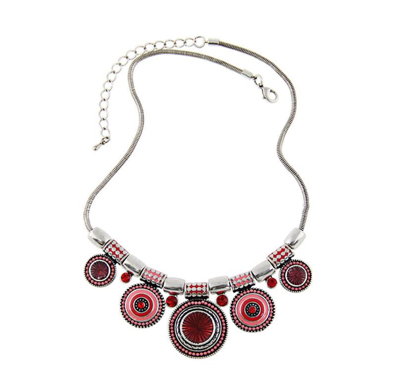 Ethnic Colorful Bead Pendant Necklace - Floral Fawna