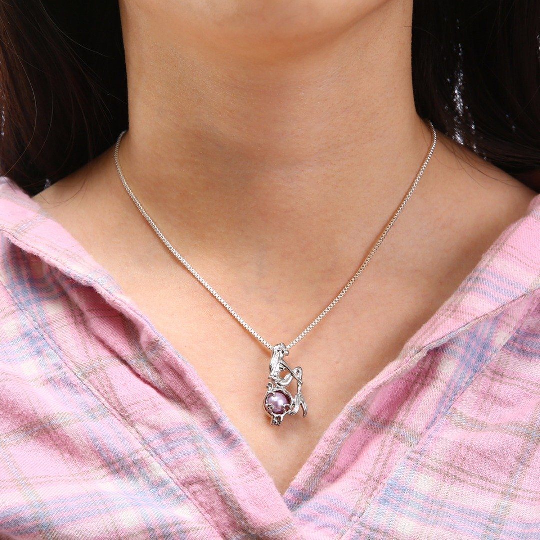 Mermaid Pearl Locket Necklace - Floral Fawna