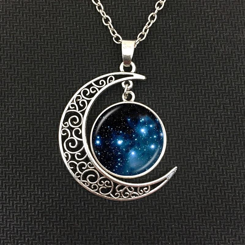 Moon Galaxy Charm Necklace - Floral Fawna