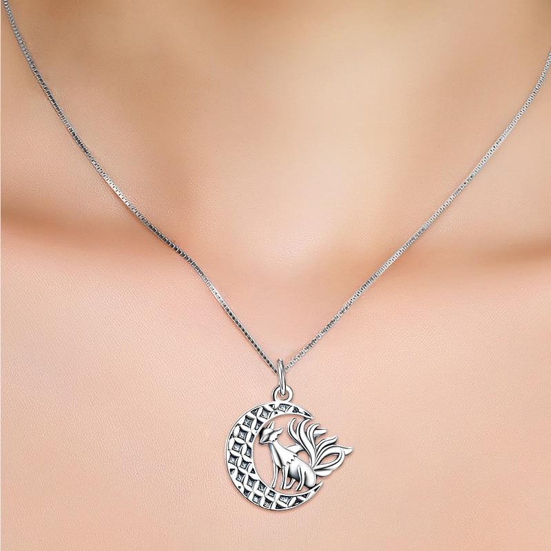 Nine Tailed Fox Sterling Silver Necklace - Floral Fawna