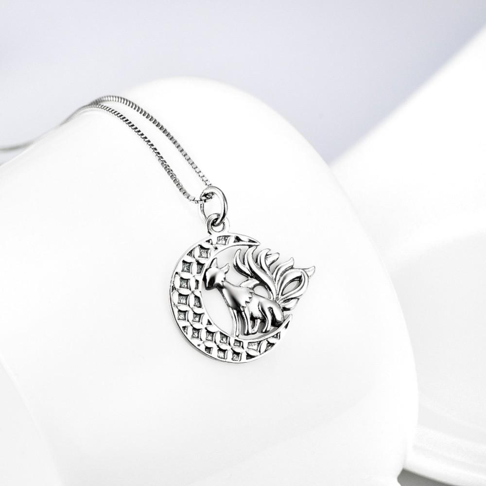 Nine Tailed Fox Sterling Silver Necklace - Floral Fawna