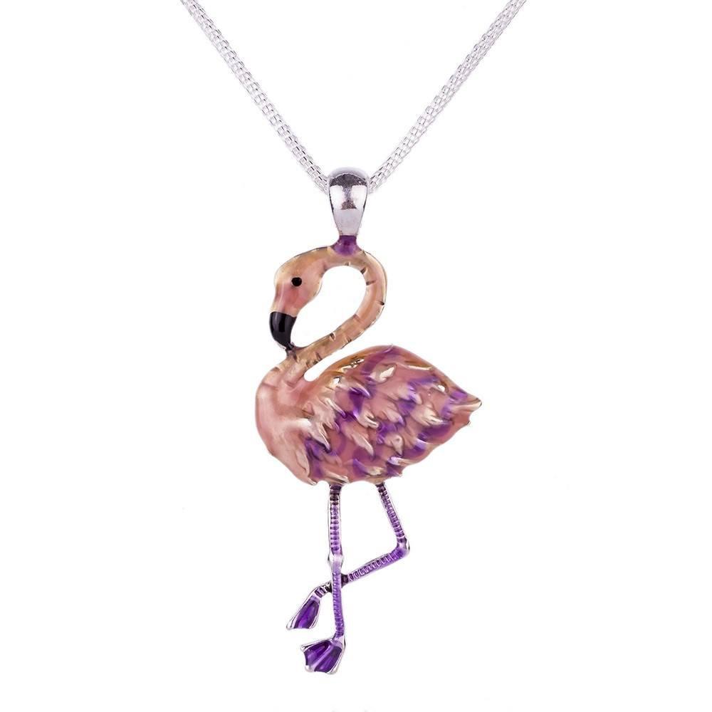 Pink Flamingos Necklace & Earrings Set - Floral Fawna